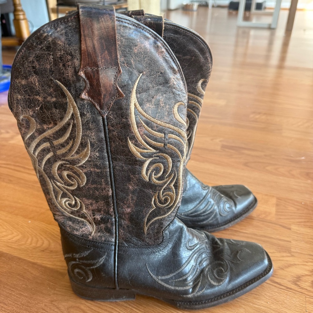 Circle G Brown Leather Cowboy Cowgirl Western Boots Size 7.5